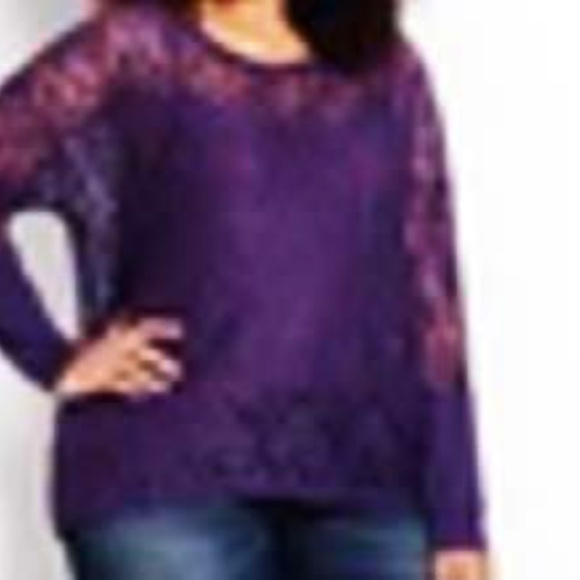 LACE SWEETHEART TOP, RICH PURPLE, SIZE 4X, PENNINGTONS, IN ORIGINAL BAG, TAG ON, - Picture 7 of 8